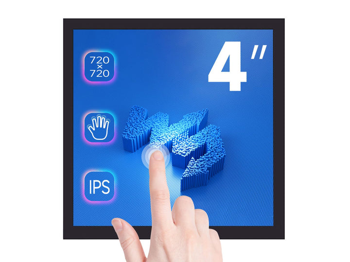 Waveshare 4inch Square Capacitive Touch Screen LCD (C) for Raspberry Pi 720×720 DPI IPS Toughened Gl
