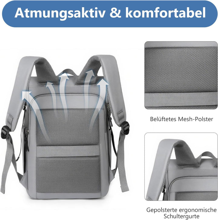 Leichter Rucksack 18–21L – Tagesrucksack für Uni, Arbeit & Alltag, Wasserabweisend, Anti-Diebstahl,