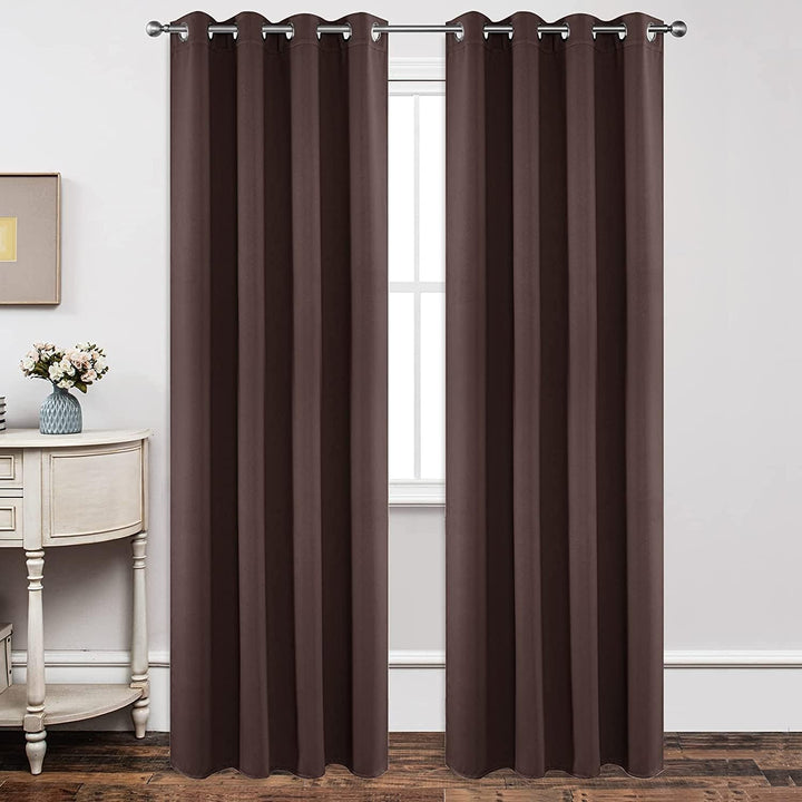 Joydeco Verdunkelungsvorhänge, 228 cm Länge, 2 Paneele-Set, wärmeisolierte lange Vorhänge und Vorhän