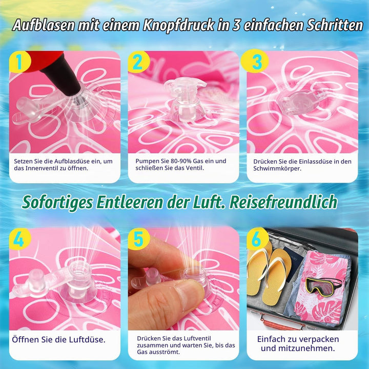 Wasserhängematte Erwachsene 2 Wasser Hängematte mit Netz 4 In 1 Luftmatratze Pool Luftmatratze Netz