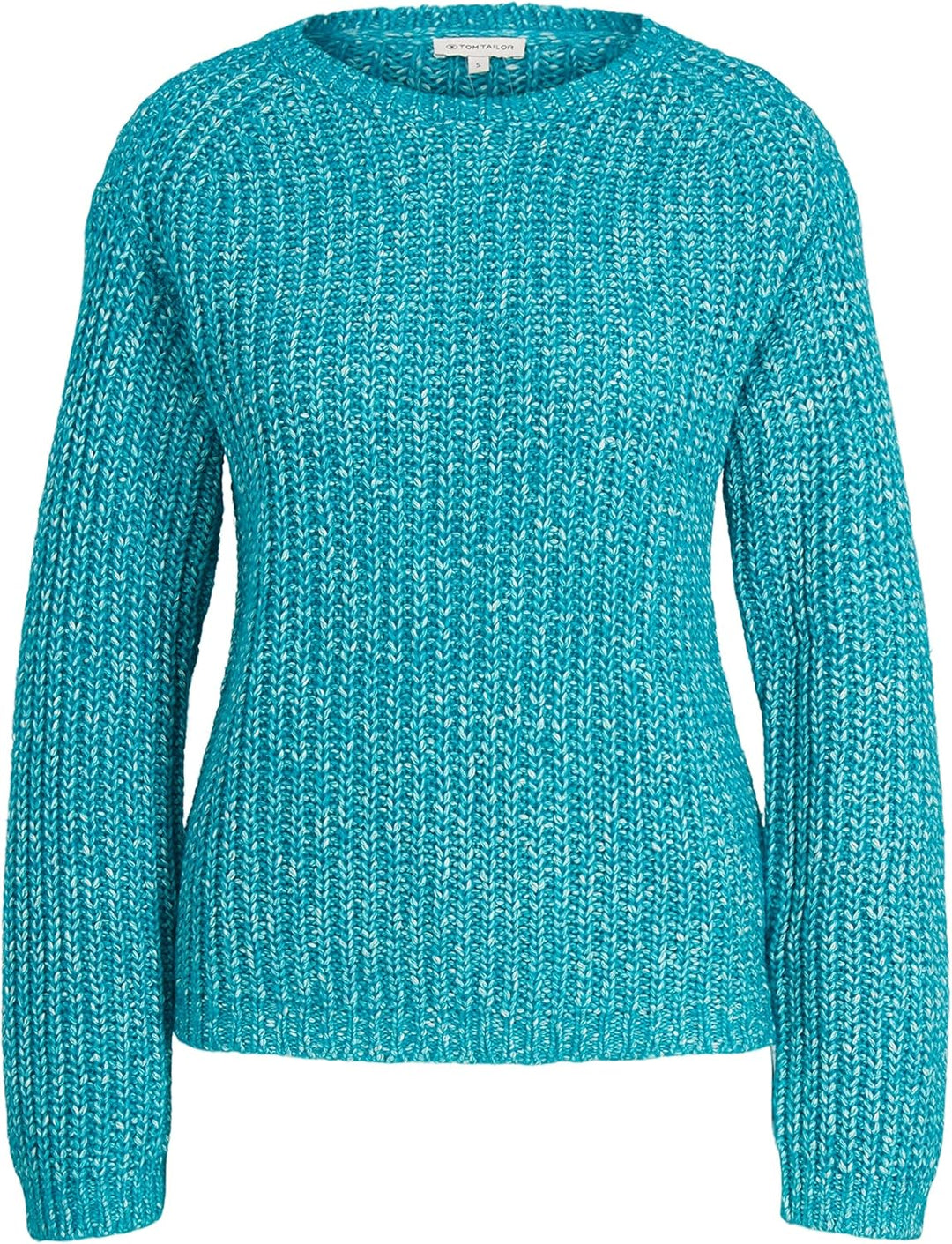TOM TAILOR Damen Basic Pullover XXL 30561 - Teal Blue Melange, XXL 30561 - Teal Blue Melange