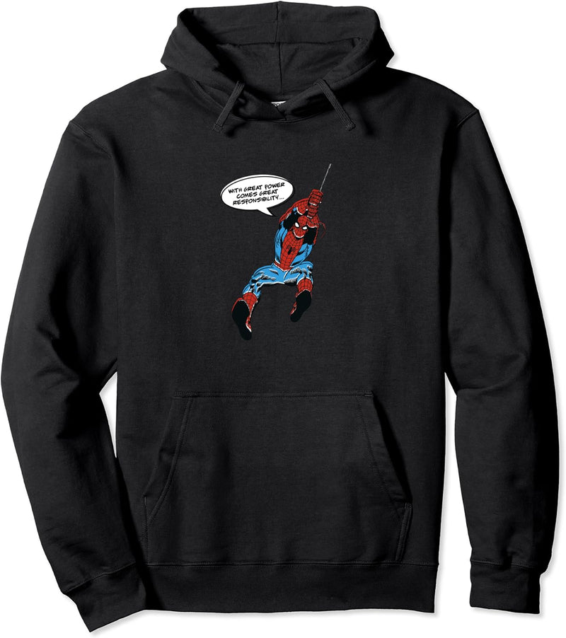 Marvel Spider-Man Great Power Quote Pullover Hoodie