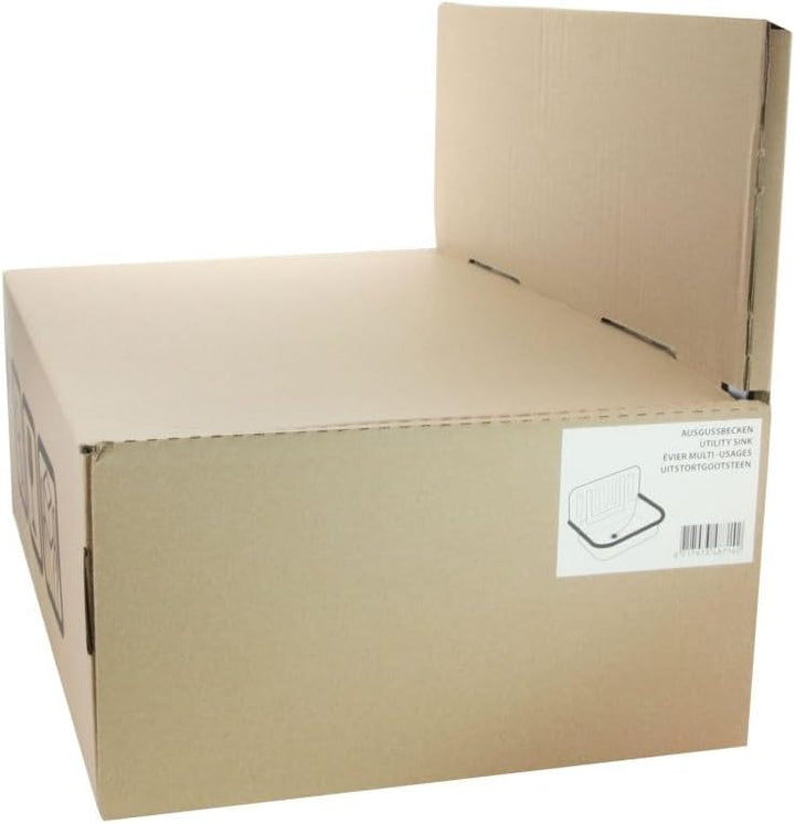 Ausgussbecken Spülbecken aus Stahl emailliert 51x33x37cm weiss ver, A2