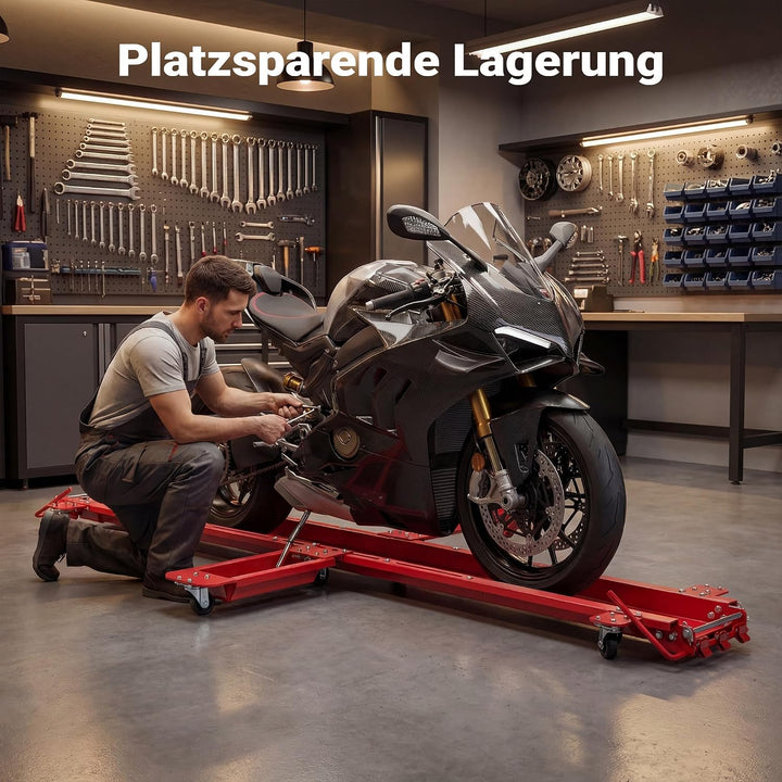 Rangierschiene Motorrad bis 250 kg Rangierhilfe Rangierheber Rangierplatte