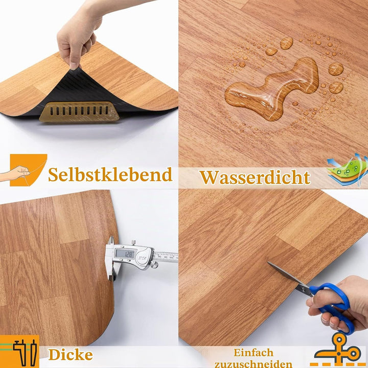 NUFLR Bodenfliesen Selbstklebend, PVC Bodenbelag, Vinylboden Selbstklebend mit Holzeffekt, Vinyl Fli