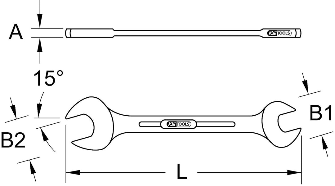 KS Tools 5170771 CLASSIC Doppel-Maulschlüssel, 32 mm x 36 mm