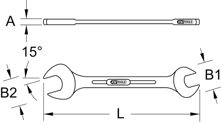 KS Tools 5170771 CLASSIC Doppel-Maulschlüssel, 32 mm x 36 mm