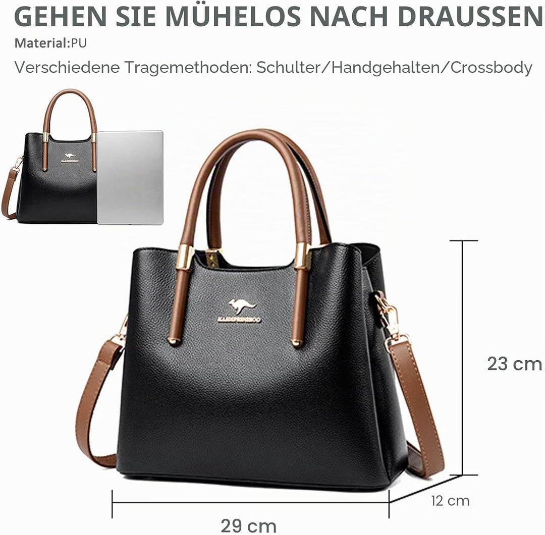 NICOLE &amp; DORIS Handtasche Damen Mittelgross Frauen Schultertaschen PU Leder Tote Tasche Elegante Hen