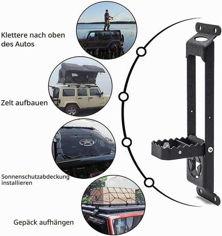 Dachgepäckträger Step Jeep Wrangler Universal Car Upper Roof Doorstep Step Leiter Zubehör Schwarz Pa