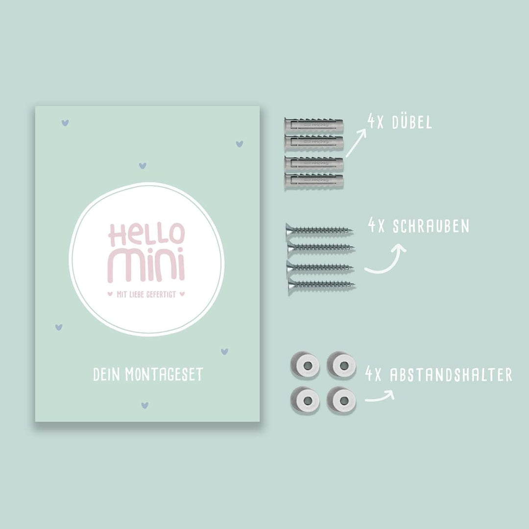 hellomini Personalisiertes Regal für die Toniebox 1 & Toniebox 2 Mädchen - Wandregal mit Wunschnamen