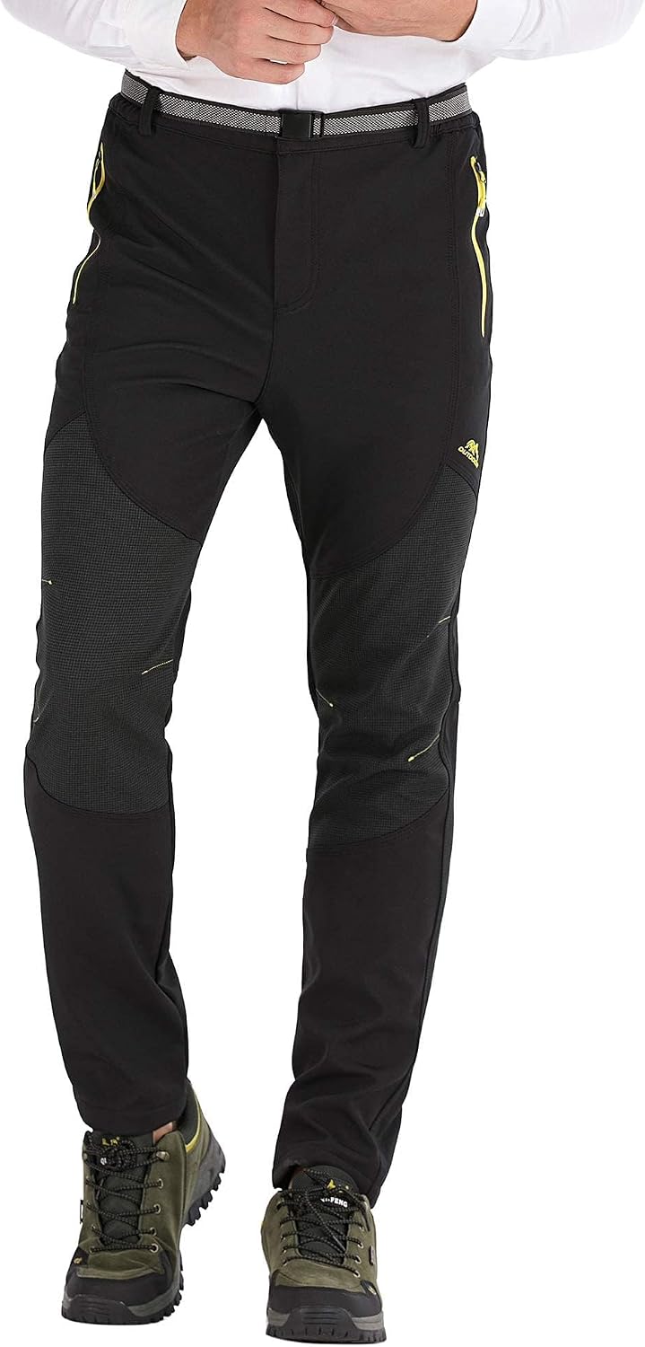 BenBoy Herren Wanderhose Wasserdicht Softshellhose Outdoorhose Winddicht Warm Gefüttert Skihose Snow