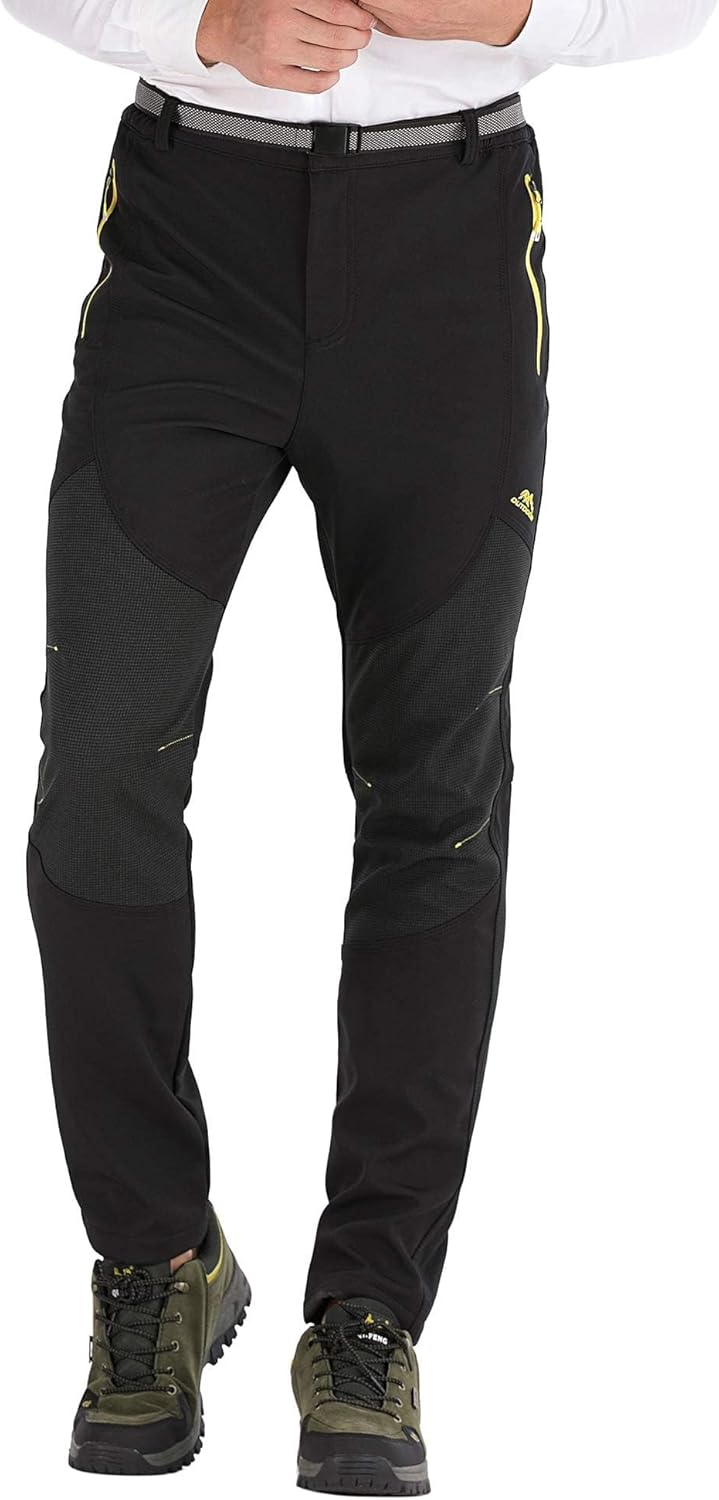 BenBoy Herren Wanderhose Wasserdicht Softshellhose Outdoorhose Winddicht Warm Gefüttert Skihose Snow