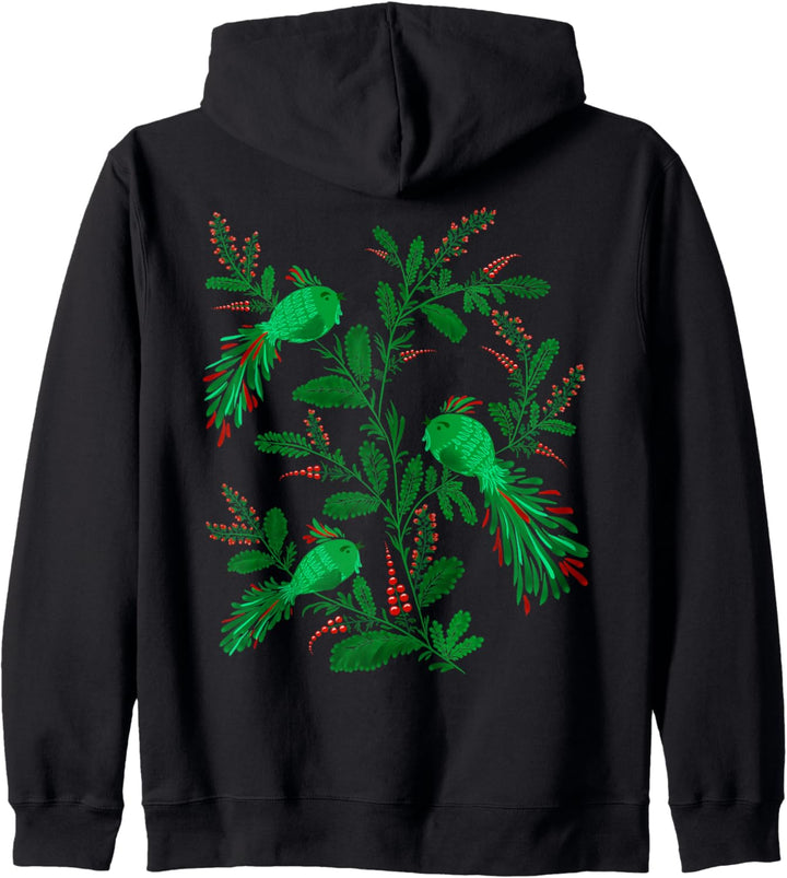 Magische Vögel -Blumen Vintage Ukrainischen Wyschywanka-Stil Kapuzenjacke