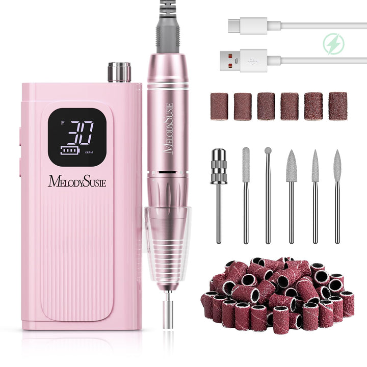 MelodySusie SC300F Professioneller Aufsteckbarer Nagelfräser, Wiederaufladbare Elektrische Nagelfeil