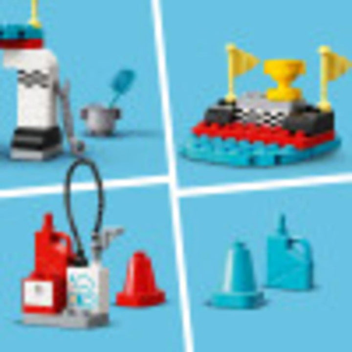Lego DUPLO Town Race Cars 10947 Cool Car-Race Building Toy; Imaginative, Developmental Playset for T