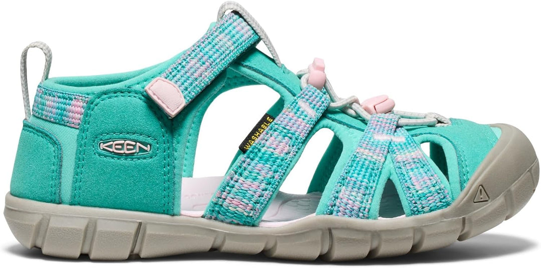 KEEN Unisex-Kinder Seacamp 2 Sandalen 32 EU Bright Aqua Giggle Pink, 32 EU Bright Aqua Giggle Pink