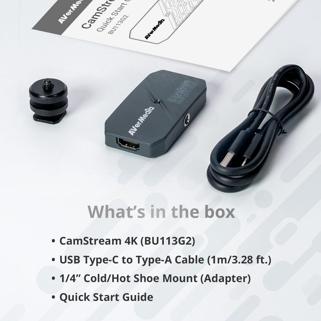 AVerMedia CamStream 4K60 HDMI 4K Capture Card für DSLR, Camcorder & Action-Cam – HDR10 & RGB24 Unkom