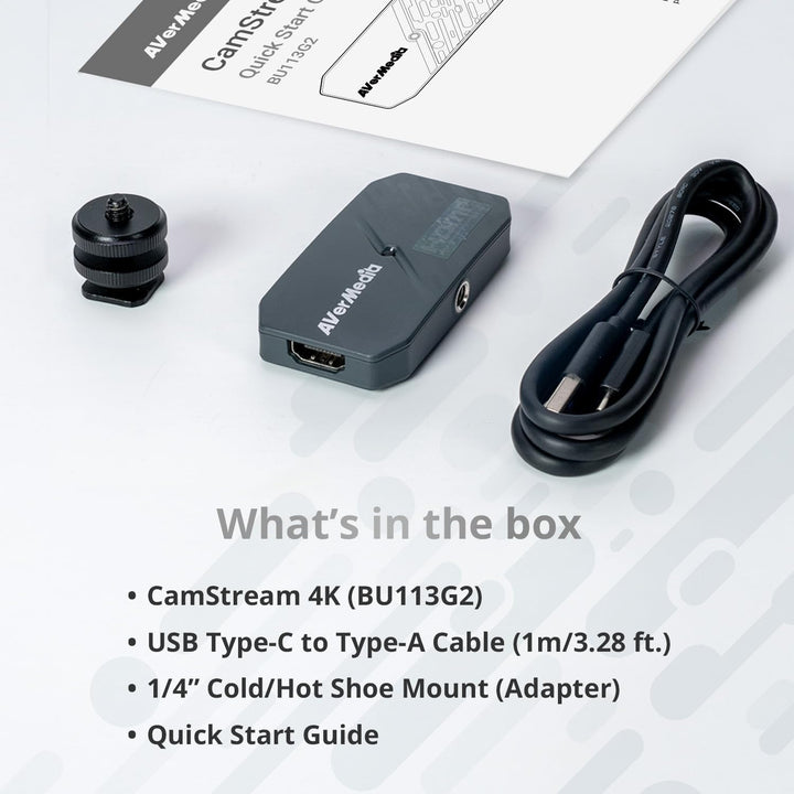 AVerMedia CamStream 4K60 HDMI 4K Capture Card für DSLR, Camcorder & Action-Cam – HDR10 & RGB24 Unkom