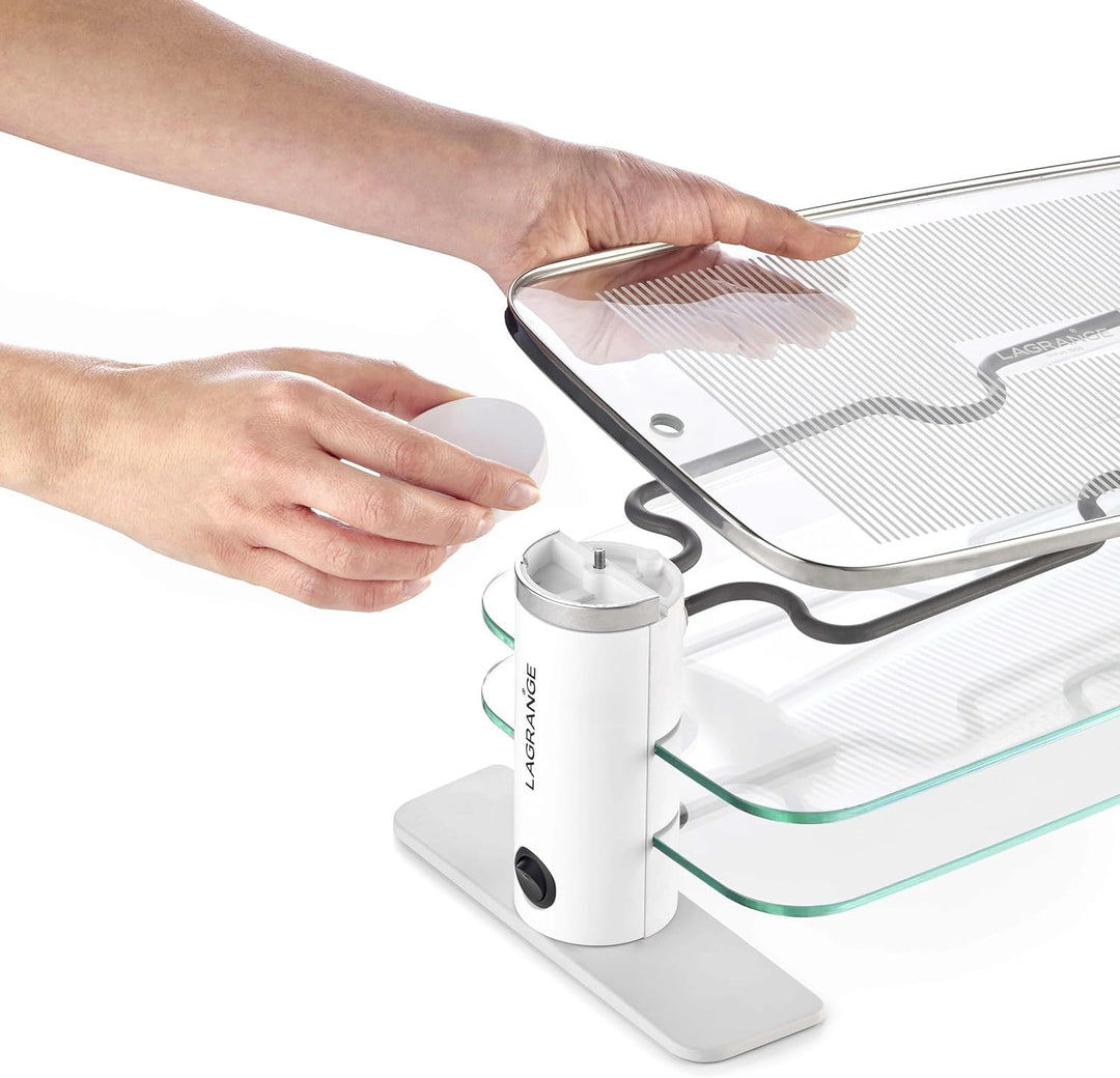 LAGRANGE Raclette-Gerät für 10 Personen, 1200 W, Glasplatten, abnehmbare obere Platte für einfache R