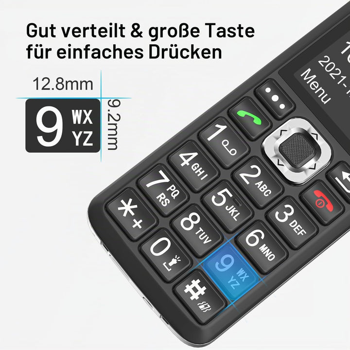Easyfone T200 4G Mobiltelefon Tastenhandy ohne Vertrag für Senioren und Kinder mit Taschenlampe - FM