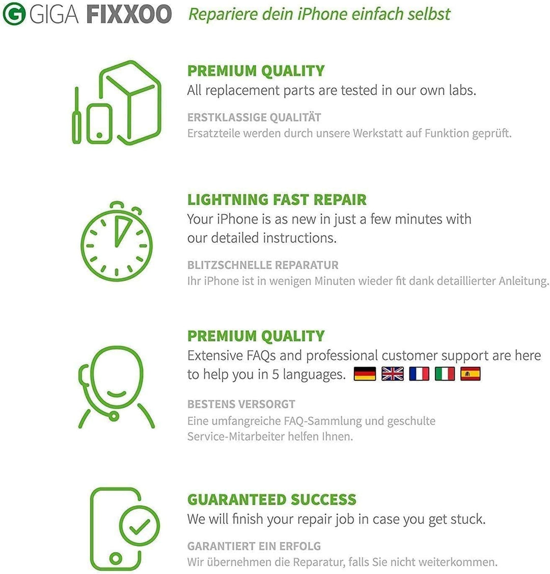 GIGA Fixxoo® iPhone SE (2020) Display Original [inkl. Werkzeug-Kit] - Retina LCD Glas mit Touchscree