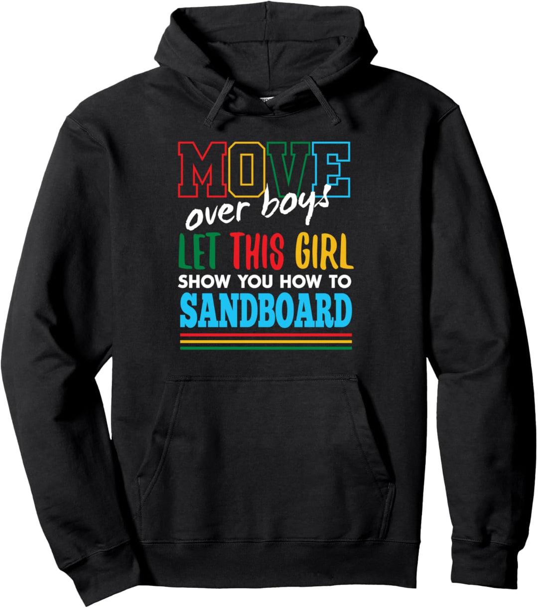 Lassen Sie sich von diesem Mädchen zeigen, wie man lustiges Sandboarding mit Sandboard Pullover Hood
