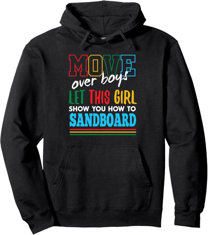 Lassen Sie sich von diesem Mädchen zeigen, wie man lustiges Sandboarding mit Sandboard Pullover Hood