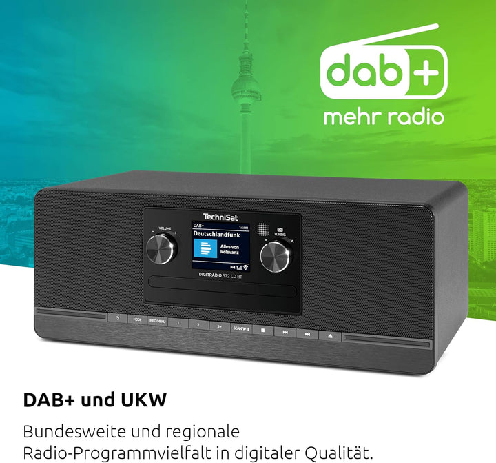 TechniSat DIGITRADIO 372 CD BT - Stereo Digitalradio, Kompaktanlage mit DAB+, UKW, CD-Player, Blueto