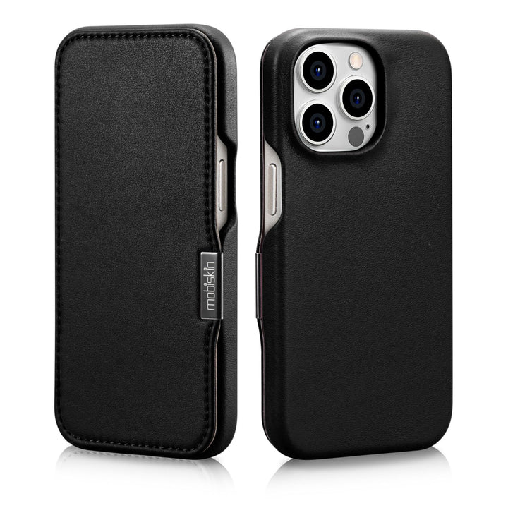 Mobiskin Hülle für iPhone 15 PRO (6,1 Zoll), Handyhülle mit Leder, Case kompatibel mit MagSafe, Schu