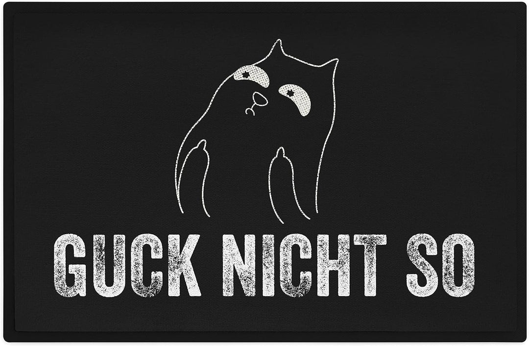 Trendation - Lustige Katzen Fussmatte Guck Nicht So Grafik Mittlerer Finger Katzenbesitzerin Humor F