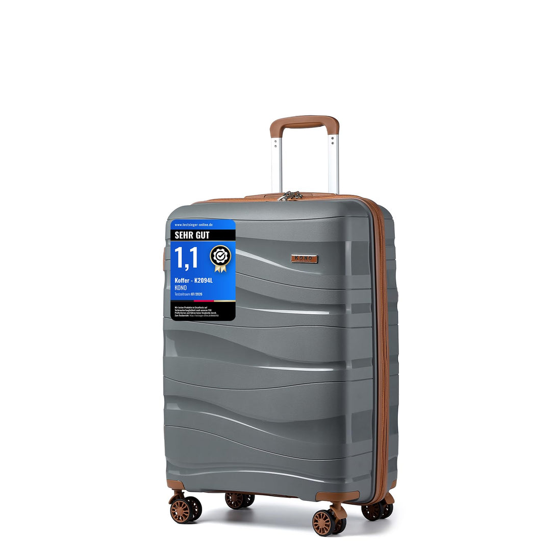 KONO Handgepäck Klein Koffer Trolleys 56cm Leicht Hartschalenkoffer Reisekoffer mit 4 Rollen und TSA