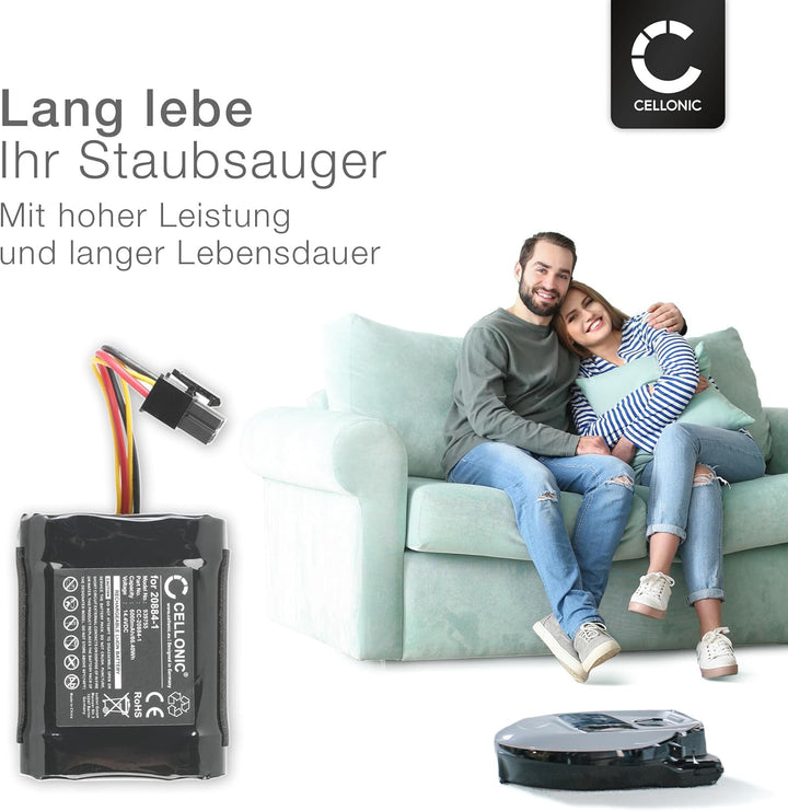 CELLONIC, Akku für Staubsauger kompatibel mit Vorwerk Kobold VR200, 20884-1, 4NCR18650P2-C001A (14.4