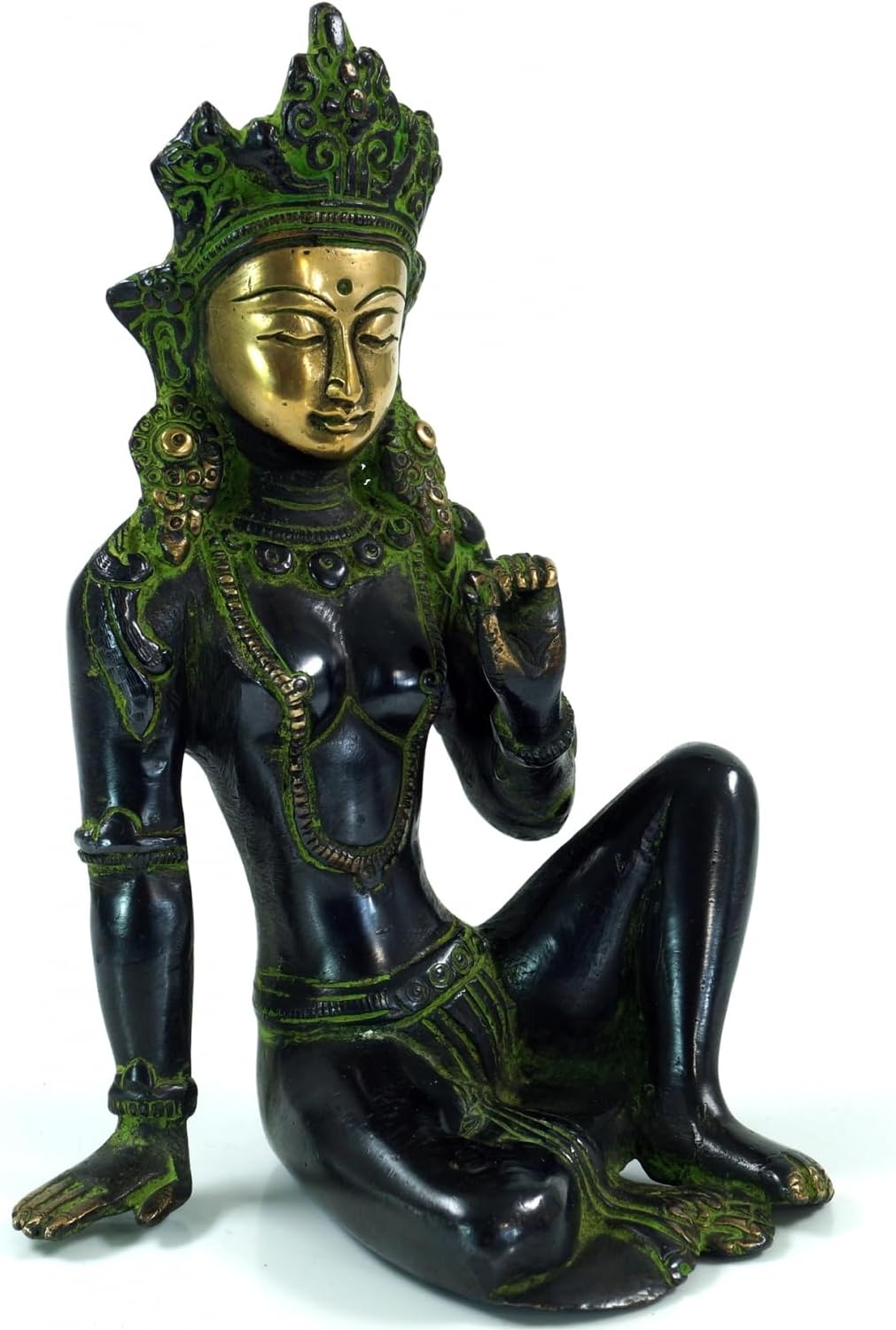GURU SHOP Messingfigur, Statue Laxmi 16 cm - Motiv 2 normal Motiv 2, normal Motiv 2