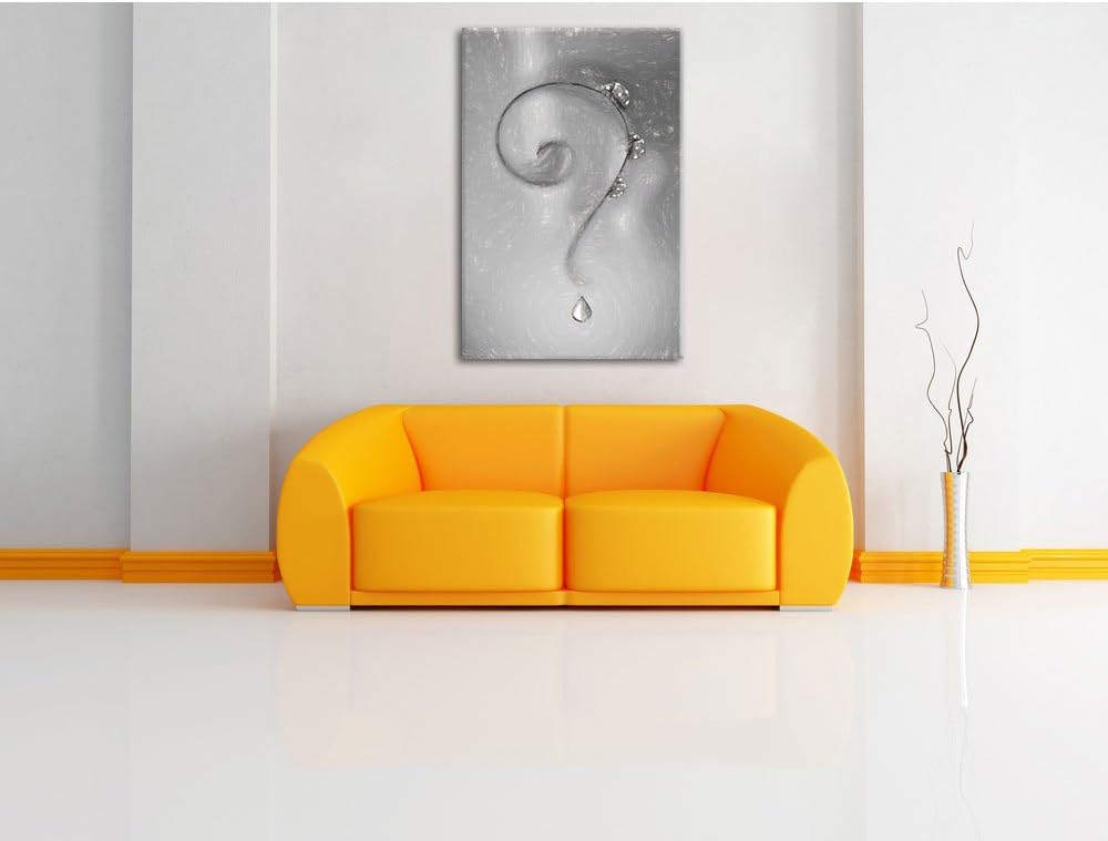 Pixxprint Marienkäfer Folgen dem Fragezeichen Kunst Kohle Effekt, Format: 100x70 auf Leinwand, XXL r