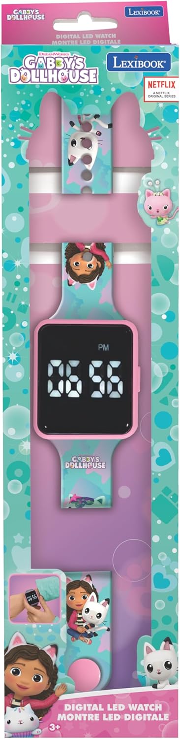 Lexibook, Gabby’s Dollhouse, Digitale Uhr, 12-Stunden- oder 24-Stunden-Anzeige, DMW060GDH