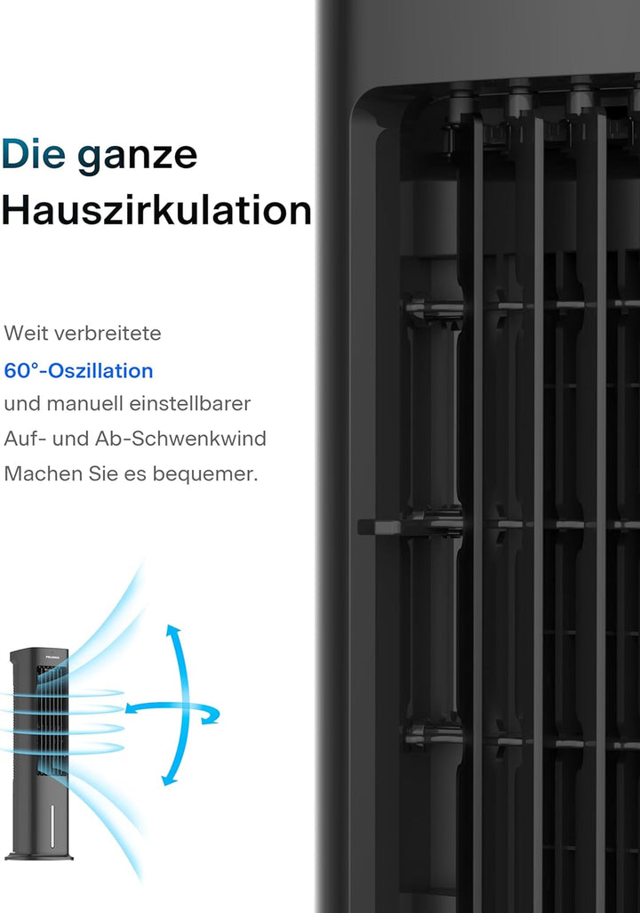 Pelonis 5L Verdunstungskühler mit Fernbedienung, 3-in-1 Tragbarer Luftkühler, Ventilator, Luftbefeuc