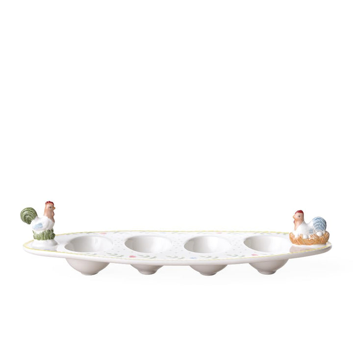 Villeroy und Boch Spring Awakening Schale für Eier "Hahn und Henne", 31 x 12 cm, Porzellan, Gelb/Grü