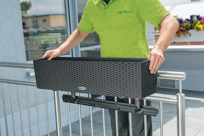 Lechuza BALCONERA Stone 80 hochwertiges Pflanzgefäss mit ERD-Bewässerungs-System, steingrau & Balkon