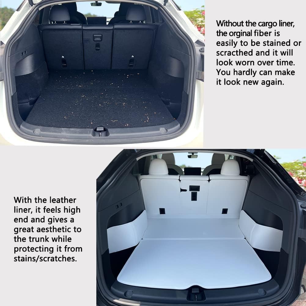 TESBEAUTY Cargo Liner Cargo-Matten für Tesla Model Y 5-Sitzer Kofferraummatten Fussmatten 7 Stück Al