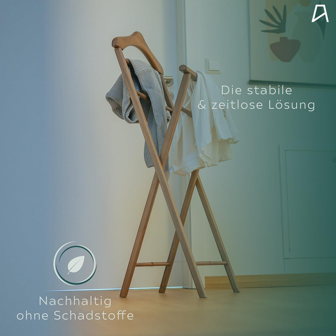 Herrendiener aus Massivholz in 3 Farben – fertig montierter Kleiderbutler & Stummer Diener – stabile