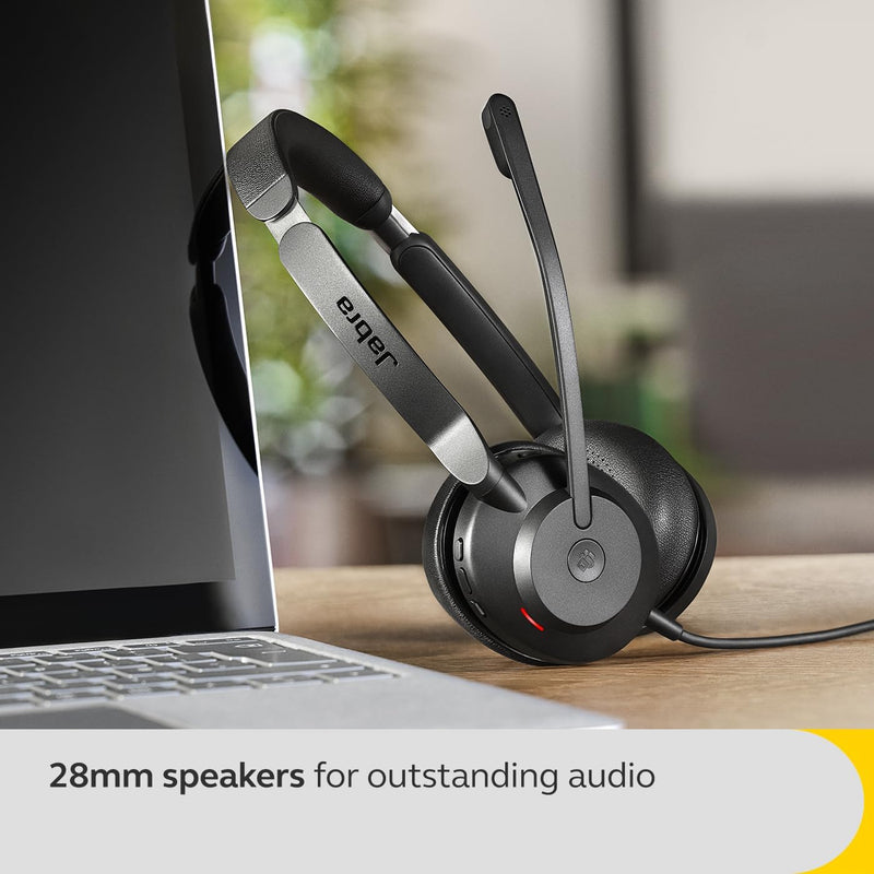 Jabra Evolve2 30 SE - Kabelgebundenes Stereo-Headset mit Geräuschunterdrückung und 2-Mikrofon-Techno