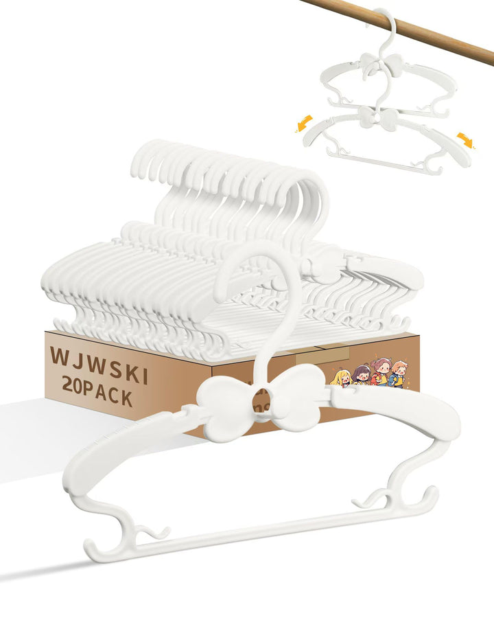 Kleiderbügel Kinder，20 Stück 29-37CM Mitwachsende Kinderkleiderbügel Stapelbare Baby Kleiderbügel mi
