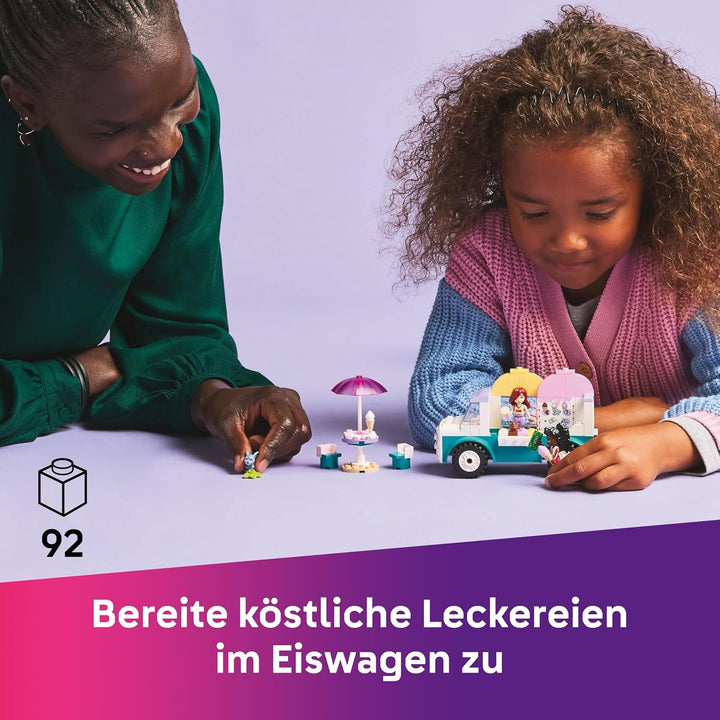 LEGO Friends Heartlake City Eiswagen, Spielset für Rollenspiele, Bauset mit 2 Spielzeugfiguren und e