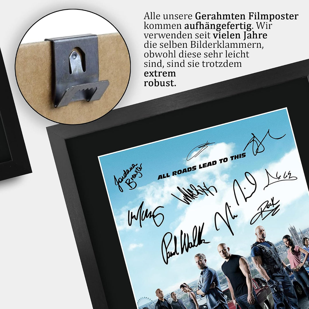 HWC Trading Poster mit Autogramm und Autogramm von FR A3 Fast &amp; Furious 6 Vin Diesel, Paul Walker, D