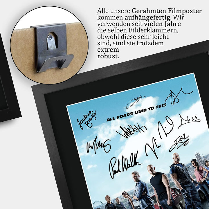 HWC Trading Poster mit Autogramm und Autogramm von FR A3 Fast &amp; Furious 6 Vin Diesel, Paul Walker, D