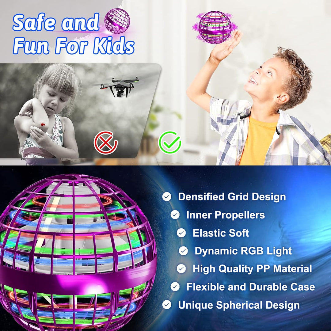 semai Fliegender Ball,orbi Boomerang Ball, Kinder Spielzeug ab 6 Jahren mit LED Licht, Hand Controll