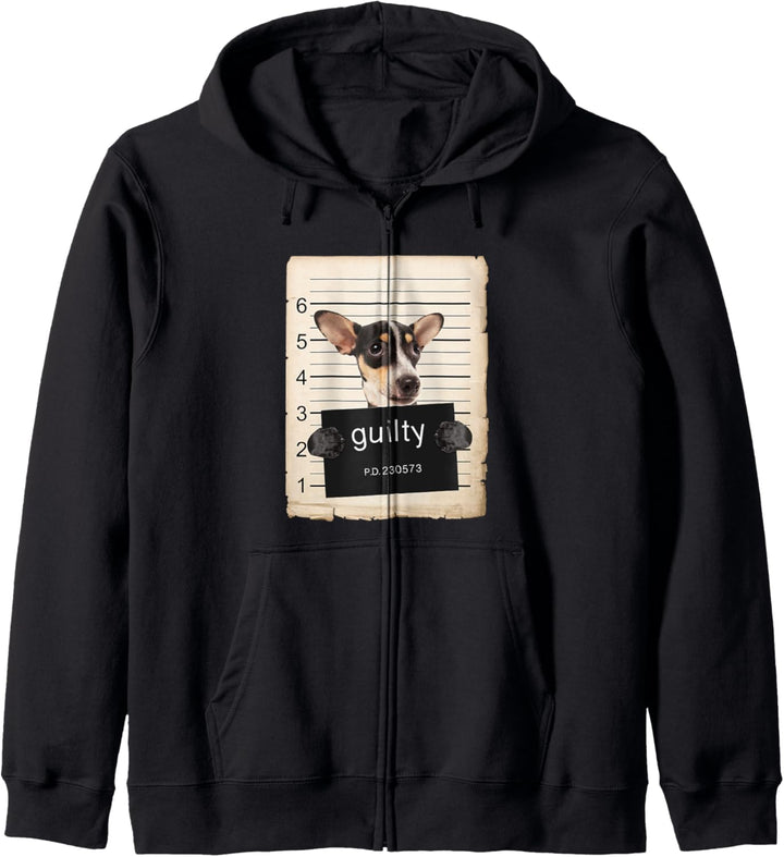 Rat terrier dog Dog mug shot bad dog Kapuzenjacke