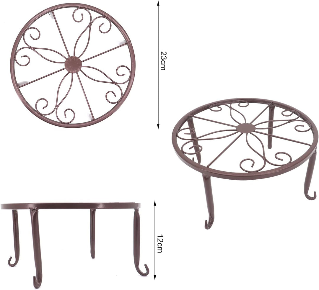 Gearific 4 Stück Metall Pflanzenständer, Eisen Pflanzenhalter, Blumentopfständer für Indoor Outdoor