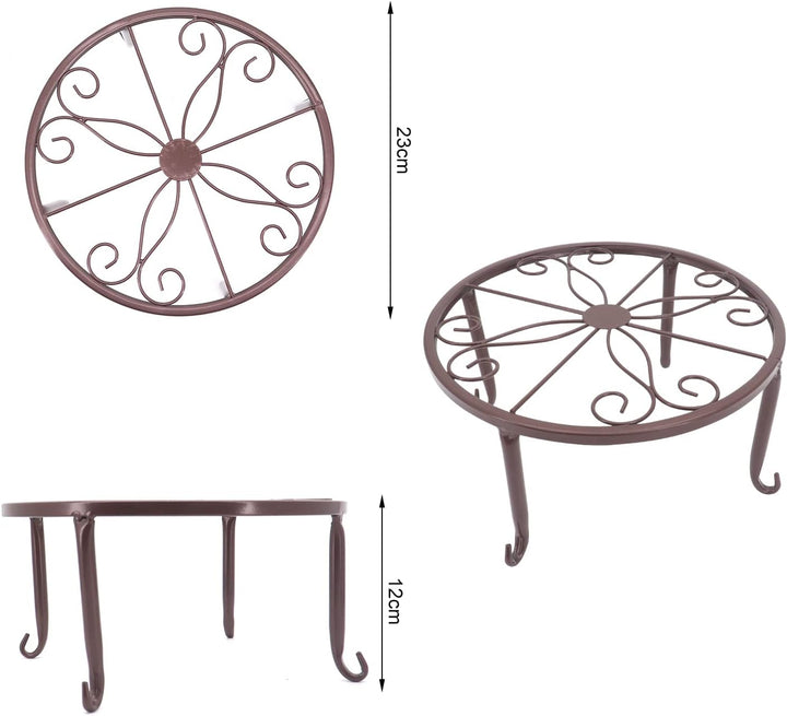 Gearific 4 Stück Metall Pflanzenständer, Eisen Pflanzenhalter, Blumentopfständer für Indoor Outdoor