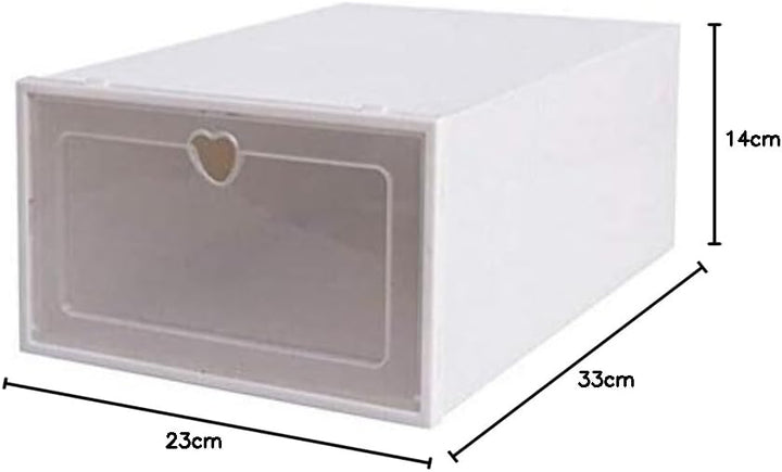 DIFU 20x Plastik Transparente Kunststoff chuhkarton Aufbewahrungsbox Boxen Faltbare Stapelbox Schuhb